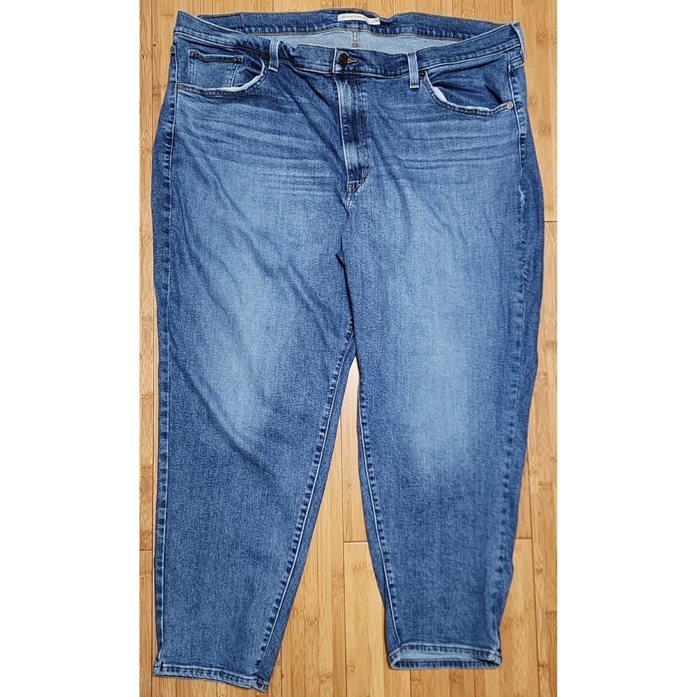 Levi's High Waisted Mom Jean Blue Denim Plus 24W Stretch Grunge Retro Comfort